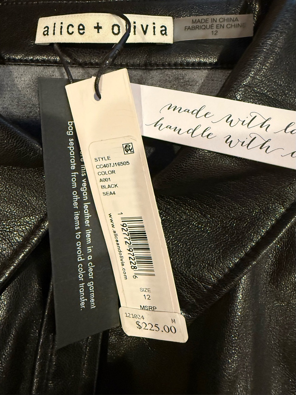 NWT ALICE + OLIVIA Vegan Leather Dress - Picture 4 of 7